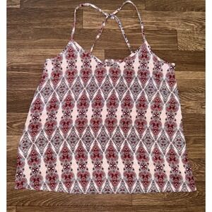 Hollister Tank Top Paisley Print‎ Criss Cross Straps Casual Summer S